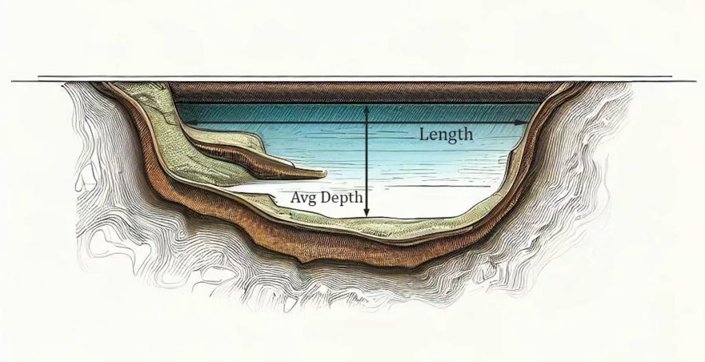 Cross-section image of a pond.